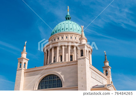 Saint Nicholas Church in Potsdam at blue sky, Germany, early Spring 76484265