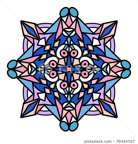 Psychedelic mandala icon, hand drawn and outline style Psychedelic mandala icon, hand drawn and outline style 76484507