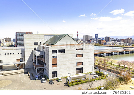 Niigata City Music Culture Center as seen from the rooftop garden of Ryutopia 76485361