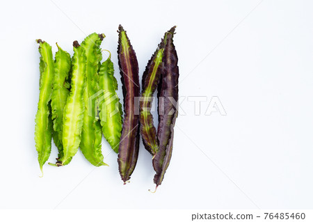 Winged bean on white background. 76485460