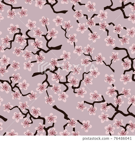 Seamless pattern with blossoming Japanese... - Stock Illustration ...