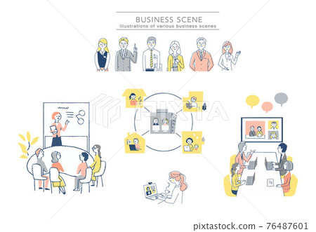 Various business scene sets Various business scene sets 76487601