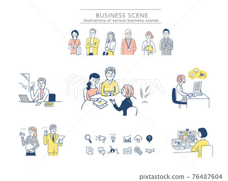 Various business scene sets 76487604