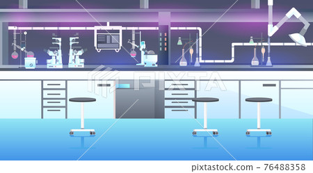 modern lab interior empty no people chemical laboratory with furniture horizontal modern lab interior empty no people chemical laboratory with furniture horizontal 76488358