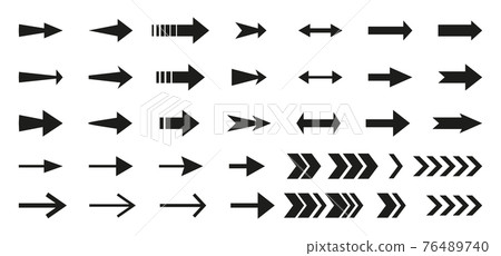 Big arrows black flat cursor icon set vector Big arrows black flat cursor icon set vector 76489740