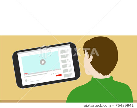 Men watching videos on tablets 76489941