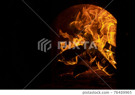 View of flame produced by a campfire View of flame produced by a campfire 76489965