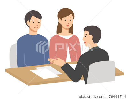 Couple and male person in charge to consult Couple and male person in charge to consult 76491744
