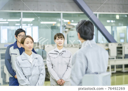 Business factory morning assembly Business factory morning assembly 76492269