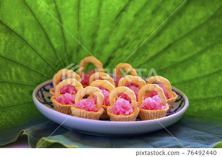 closeup of artificial thai desserts closeup of artificial thai desserts 76492440