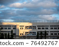 School building at dusk, after-school image 76492767