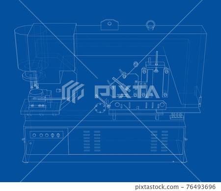 Metalworking CNC machine. Vector Metalworking CNC machine. Vector 76493696