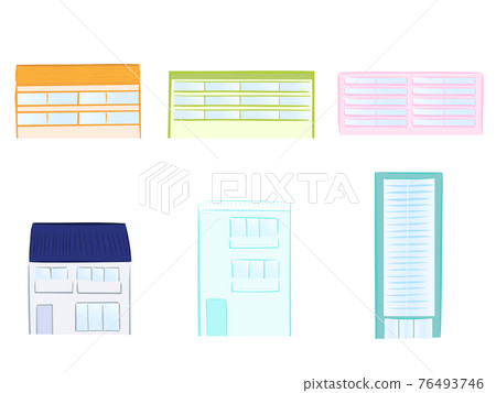 Colorful dwelling illustration set Colorful dwelling illustration set 76493746