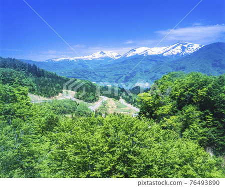 From Mt. Gassan to Lake Gassan and Mt. Gassan in Nishikawa Town, Yamagata Prefecture From Mt. Gassan to Lake Gassan and Mt. Gassan in Nishikawa Town, Yamagata Prefecture 76493890