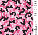 Digital Pink Camouflage seamless patterns with hex pixels 76494735