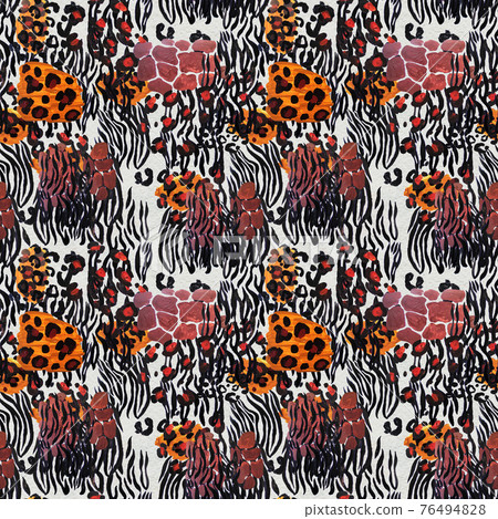 Animal mix print seamless pattern. Abstract background 76494828