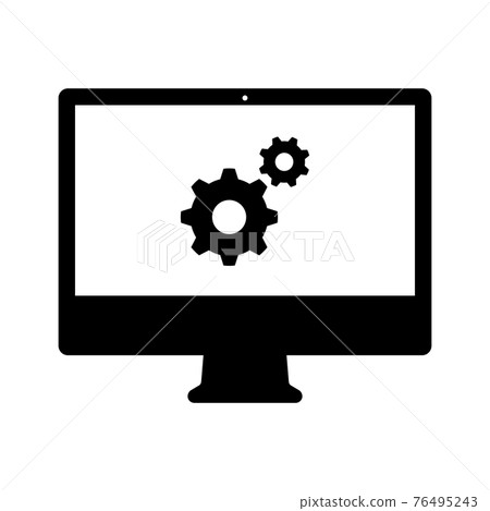 Setting system Gear PC icon (silhouette) 76495243