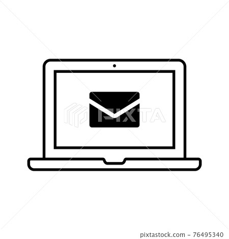 Email inquiry PC icon (line version) - Stock Illustration [76495340 ...