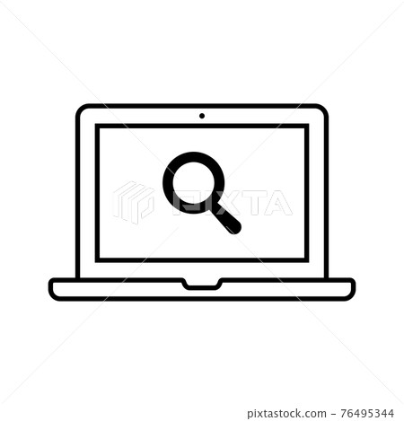 Search discovery magnifying glass computer icon (line version) 76495344