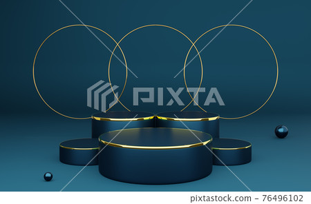 podium empty with geometric shapes in blue composition for modern stage display and minimalist mockup ,abstract showcase background ,Concept 3d illustration or 3d render podium empty with geometric shapes in blue composition for modern stage display and minimalist mockup ,abstract showcase background ,Concept 3d illustration or 3d render 76496102