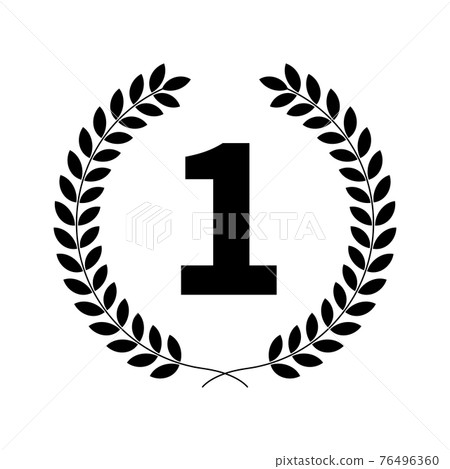 Ranking Award Laurel Monochrome Icon Illustration (Silhouette) 76496360