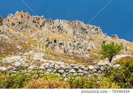 View of Rocca del Crasto near Alcara Li Fusi town in the Nebrodi Park, Sicily 76496484