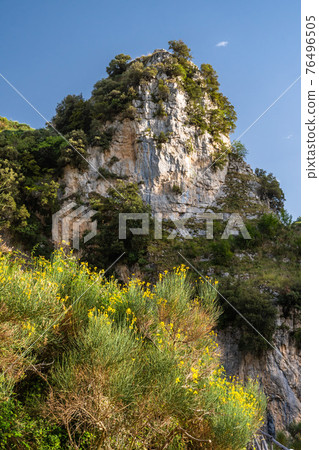 Typical sicilian landscape in the Nebrodi park near the Catafurco waterfalls 76496505