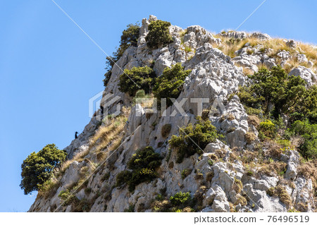 View of Rocca del Crasto near Alcara Li Fusi town in the Nebrodi Park, Sicily 76496519