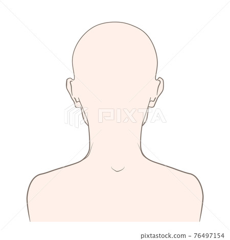 [No hair] Illustration of the back, back, and back of the head of a man 76497154