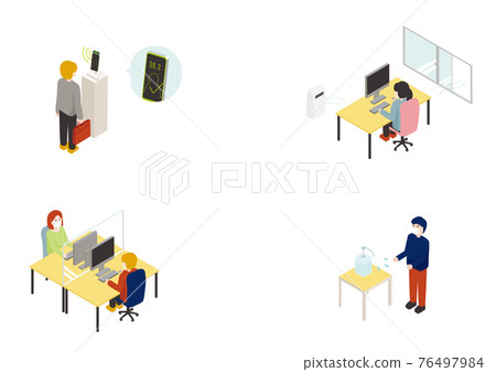 Office infectious disease countermeasure illustration 76497984