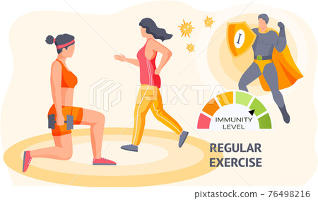 Girls do sports and maintain healthy lifestyle. Women exercise with equipment to increase immunity Girls do sports and maintain healthy lifestyle. Women exercise with equipment to increase immunity 76498216