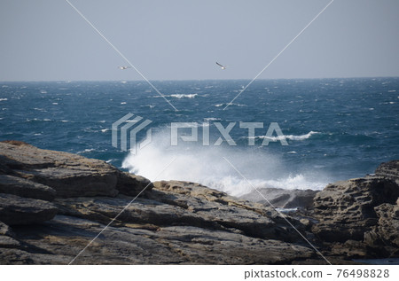 Nori stone coast in winter Nori stone coast in winter 76498828