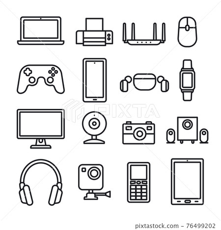 devices and gadgets icons devices and gadgets icons 76499202