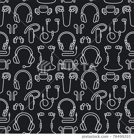 earphones seamless pattern earphones seamless pattern 76499203