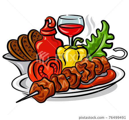 grilled hot kebab grilled hot kebab 76499491
