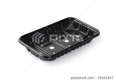empty black plastic container isolated on white bakcground 76501847