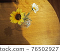 Light and shadow of yellow and white flowers 76502927