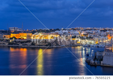 Kalkara Village At Night In Malta 76503225