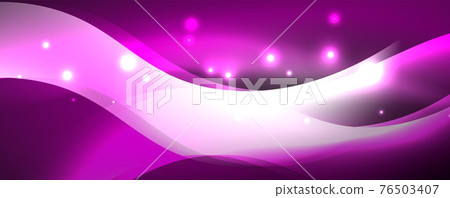 Shiny glowing neon wave, light lines abstract background. Magic energy and motion concept. Vector wallpaper template Shiny glowing neon wave, light lines abstract background. Magic energy and motion concept. Vector wallpaper template 76503407