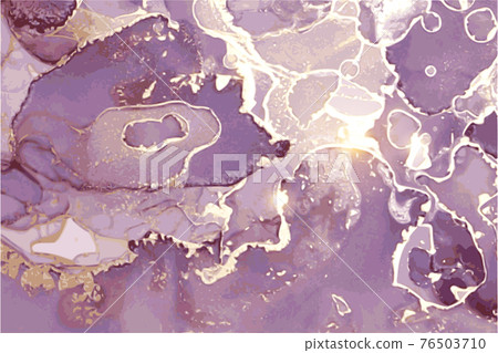 Purple, violet, and gold marble abstract background. Alcohol ink Purple, violet, and gold marble abstract background. Alcohol ink 76503710