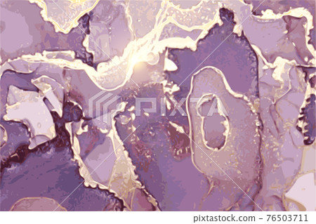 Purple, violet, and gold marble abstract background Purple, violet, and gold marble abstract background 76503711