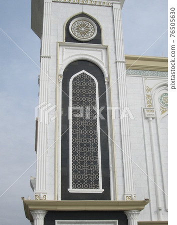 The Hazrat Sultan Mosque in Astana with blue cloudy sky Kazakhstan 76505630