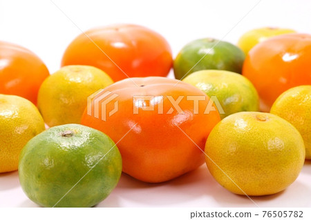 Persimmon and early oranges colorful bright background 76505782