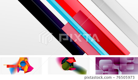 Vector abstract background set. Trendy modern geometric shapes 76505973
