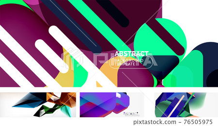 Vector abstract background set. Trendy modern geometric shapes 76505975