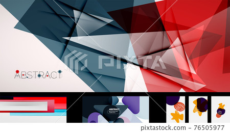 Vector abstract background set. Trendy modern geometric shapes 76505977
