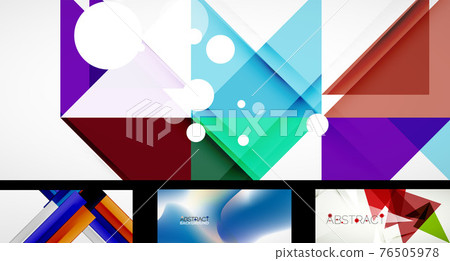 Vector abstract background set. Trendy modern geometric shapes 76505978