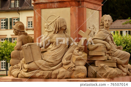 Goddies of Statue of Minerva on the Old Bridge in Heidelberg, Germany Goddies of Statue of Minerva on the Old Bridge in Heidelberg, Germany 76507014