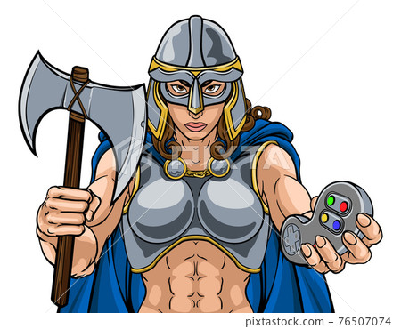 Viking Trojan Celtic Knight Gamer Warrior Woman 76507074