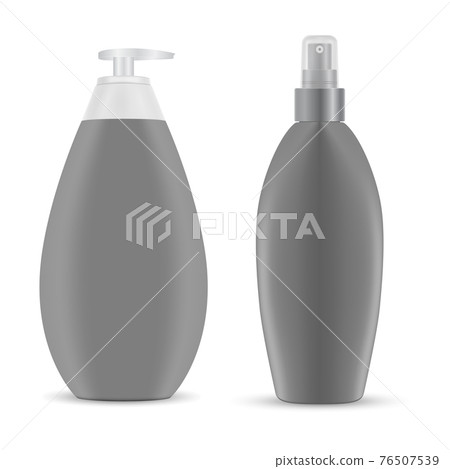 Cosmetic spray bottle mockup. Hair shampoo pump Cosmetic spray bottle mockup. Hair shampoo pump 76507539